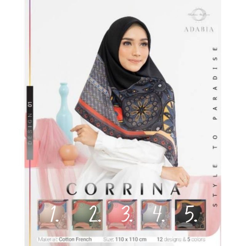 HIJAB ADABIA / HIJAB SEGI EMPAT / KERUDUNG / JILBAB MOTIF