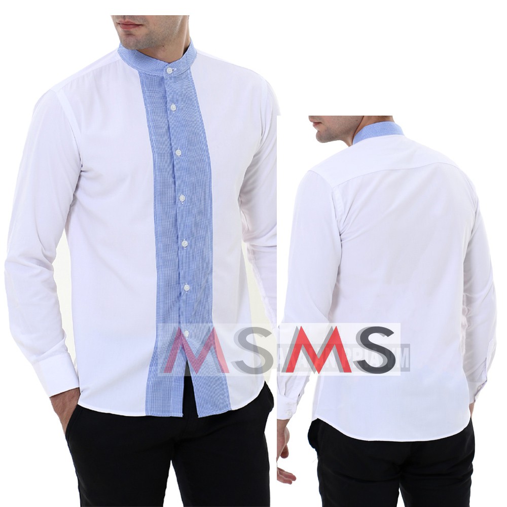 Kemeja Putih Panjang Krah Shanghai