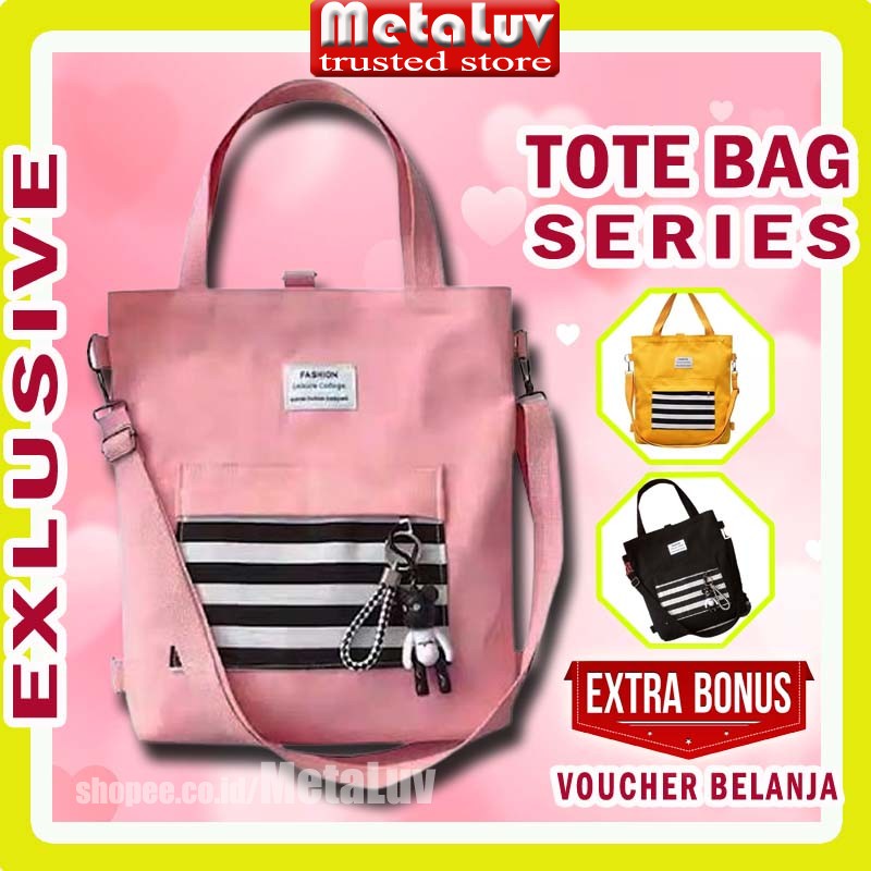Tas Tote Bag Wanita Toote Bag Tootbag Kain Toth Bag Totebag Totebage Tebal Resleting Kanvas Totabag 