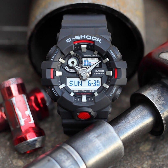 Jam Tangan Pria Casio G-Shock GA-700 Black List Red Original BM