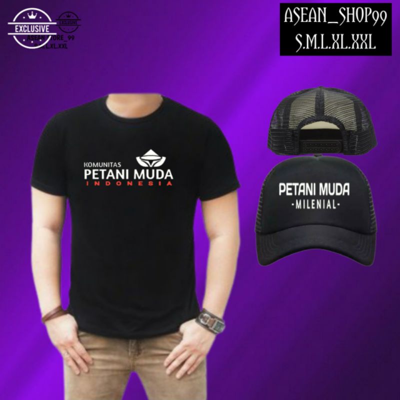 KAOS PETANI MUDA INDONESIA BANGGA JADI PETANI BONUS TOPI