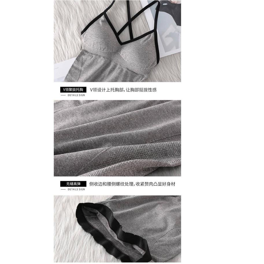 ☁ Tanktop Bra Wanita Kaos Dalam Wanita Dengan Cup Bra Tali kecil Atasan Wanita ☃