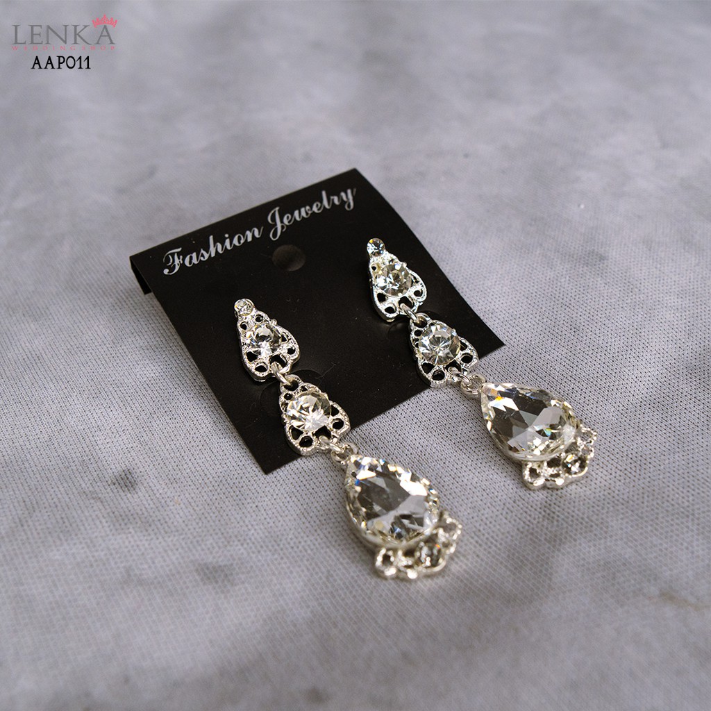 [BISA COD] ANTING ANTING SILVER AKSESORIS WEDDING PESTA WANITA AAP011