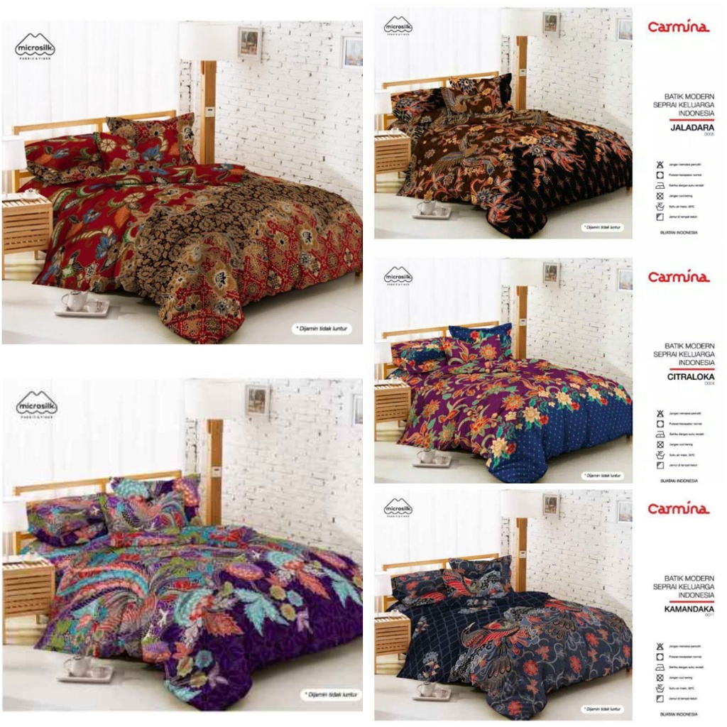 Jual Sprei Batik Carmina Single 120x200 New Motif Sprei Batik By