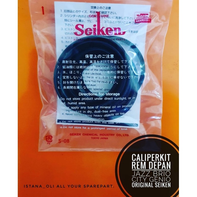 Caliper Kaliper Kit Karet Piston Rem Cakram Depan Jazz Brio Genio City Z City GD8 Original Asli Seik