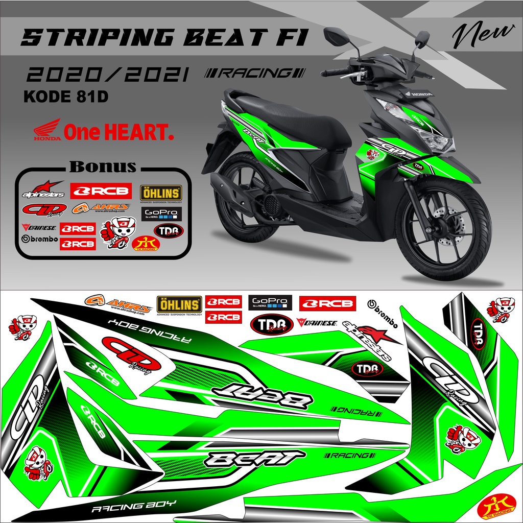 Striping Beat 2021 Variasi Stiker Motor Beat Kode 81