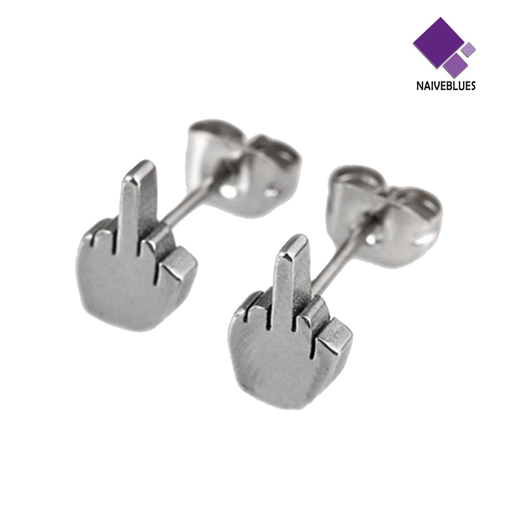 Anting Stud Pola Jari Bahan Stainless Steel Anti Karat Anti Alergi