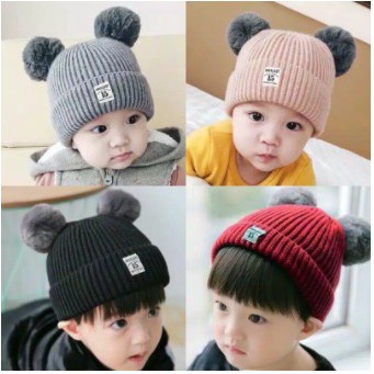 COD!! Promo Kupluk Bayi DC Kids Topi Rajut Pompom Lucu Usia 0-3 Tahun