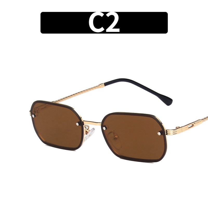 (YUZHU) COD Gaya Korea Fashion Ocean Piece Logam Bingkai Kecil Kacamata Wanita Kacamata Perlindungan UV