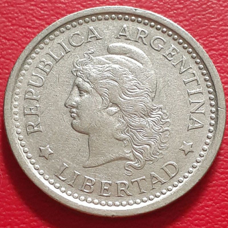Uang Koin Kuno Luar 1 Peso Argentina Tahun 1960 Rare