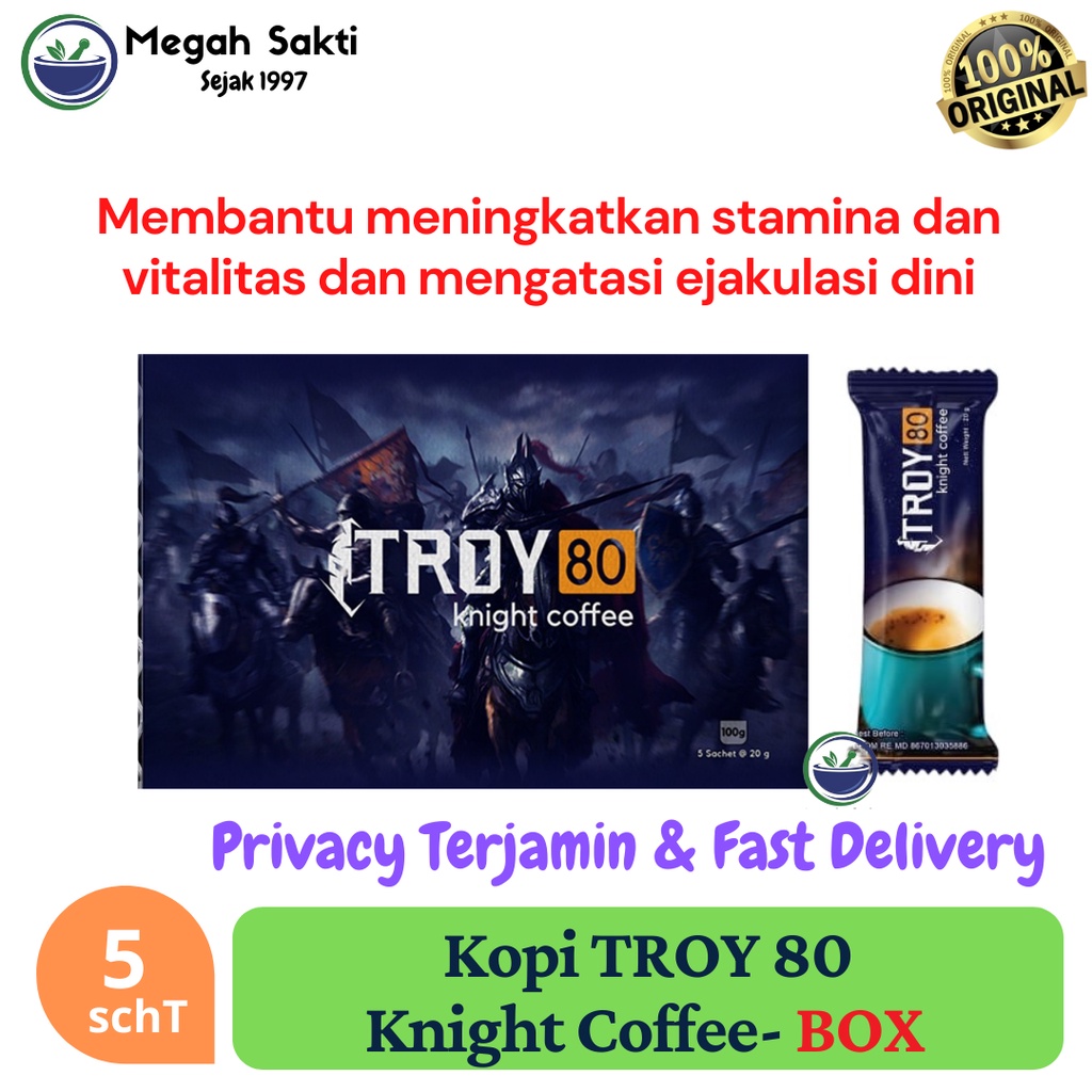 

Troy 80 Instant Coffee BOX - Kopi Pria Kejantanan Asli BPOM 5 Sachet