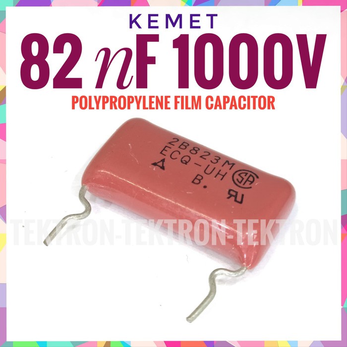Kemet 82nF 1000V polypropylene film capacitor 2B823M 823