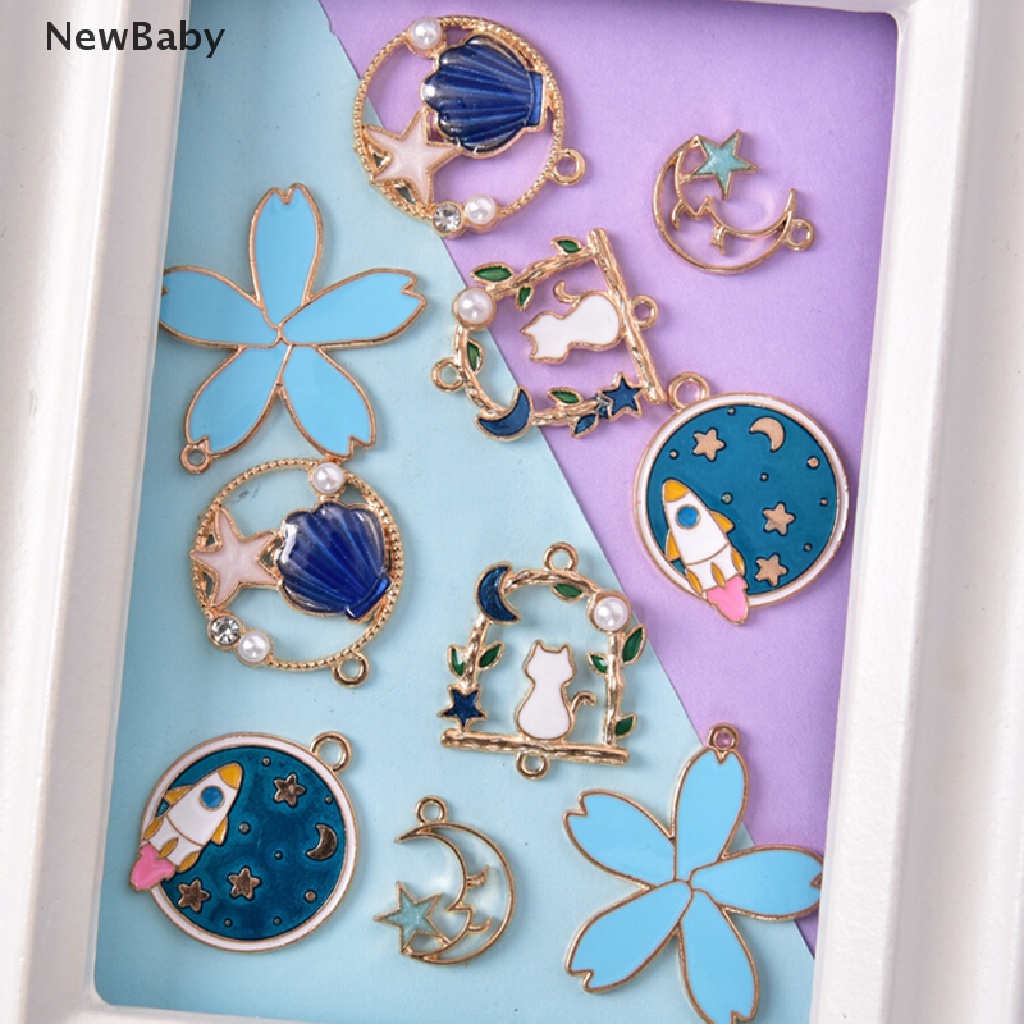 NewBaby 14pcs/lot  Jewelry Making Mixed Metal Enamel Charms Pendant DIY Findings Craft ID