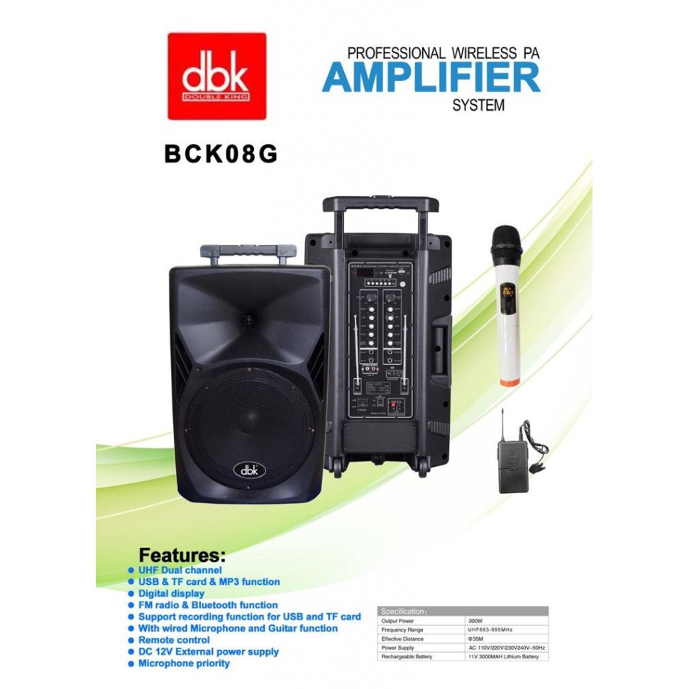 DBK BCK-08 G SPEAKER AKTIF 12 INCH PORTABLE