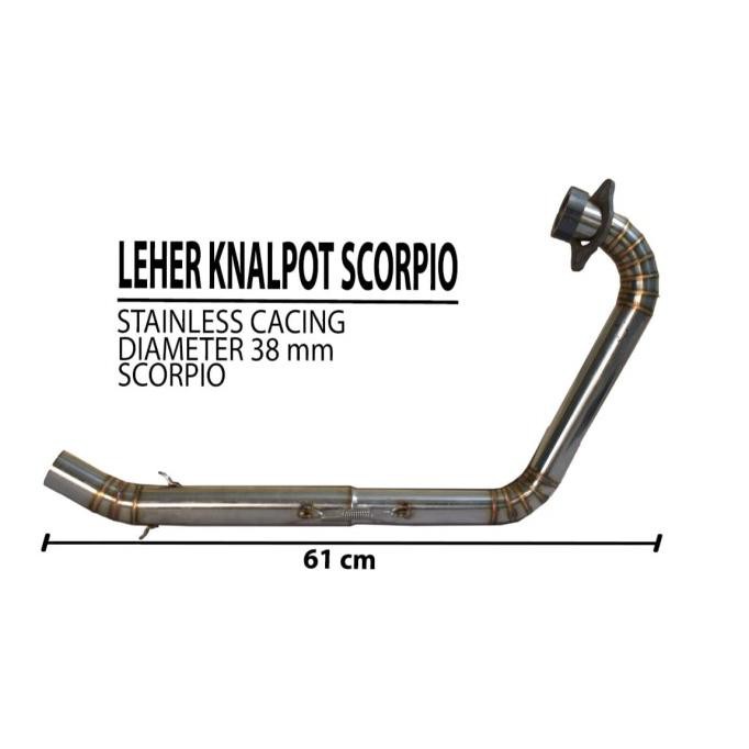 Termurah Leher Knalpot Custom Full Stainless Cacing Scorpio 38 Mm Sale