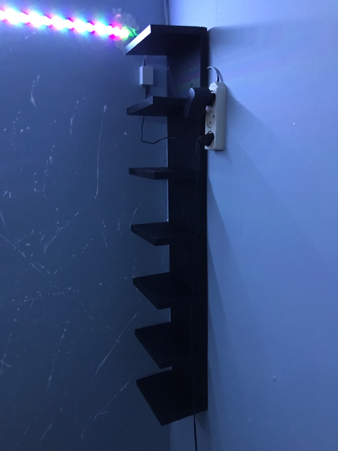 Rak Dinding Serbaguna Sudut Tempel Pojok Susun Dapur Serbaguna Kayu Shabby Gantung Vintage Murah !!