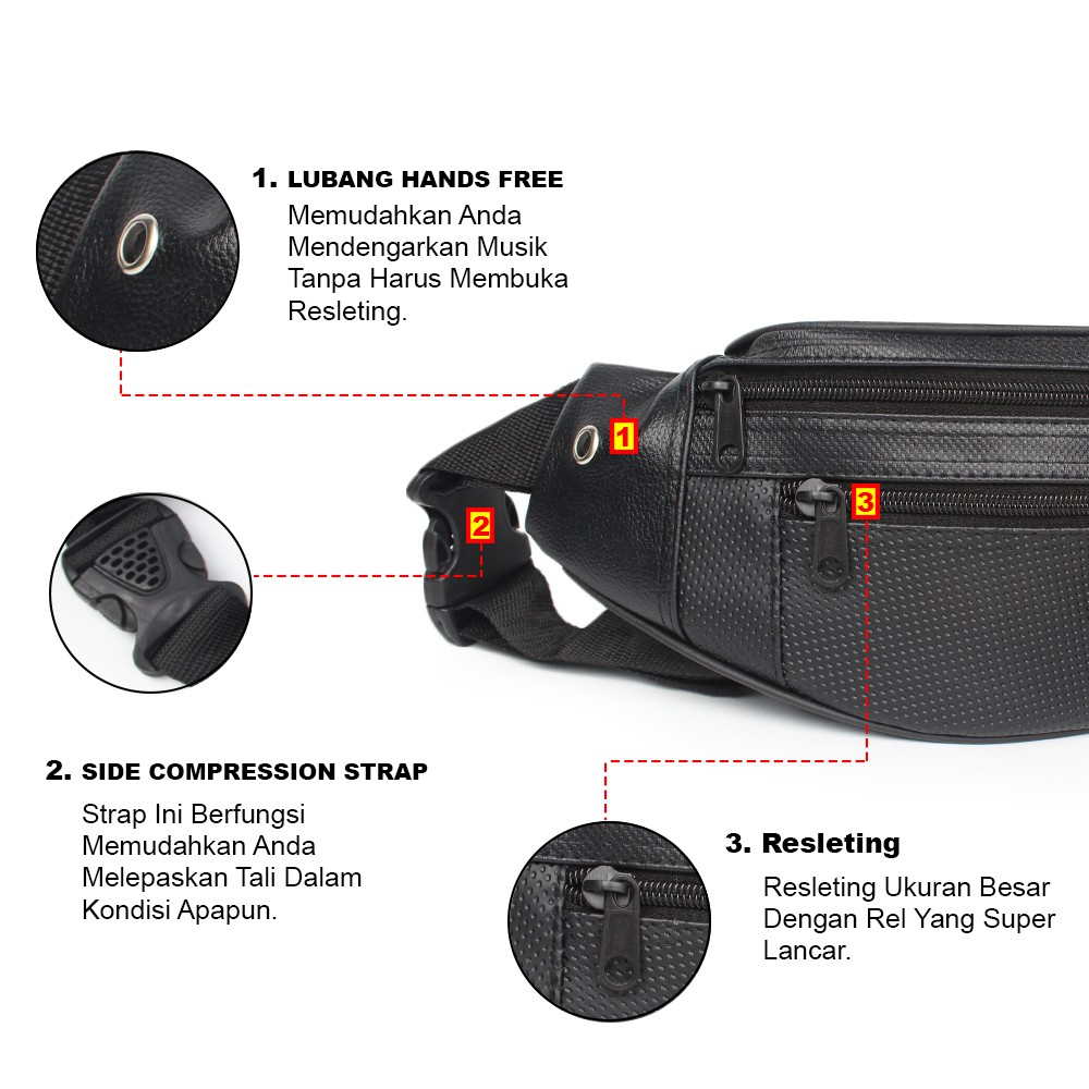 Waist bag Tas Selempang Pria Tas Dada Tas Pria Kulit - KREATIVO