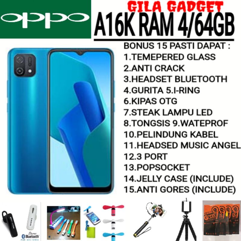 OPPO A16K RAM 4/64GB GARANSI RESMI