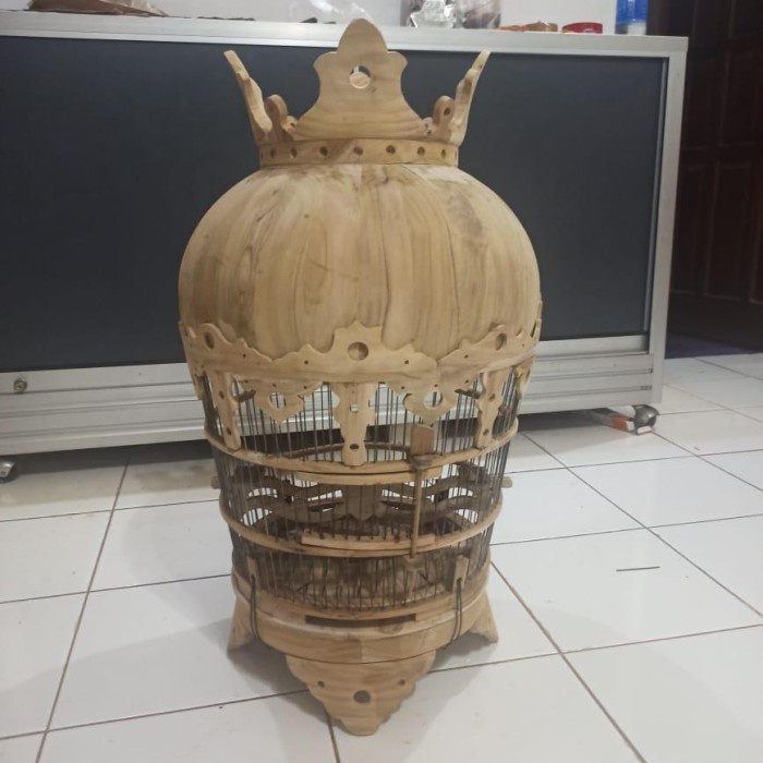 sangkar burung perkutut kayu jati