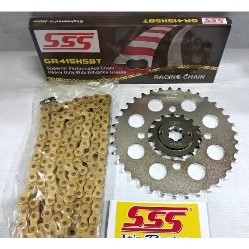 SSS Gir Gear ger Set SSS Ori rantai 415 HSBT termurah untuk segala type motor