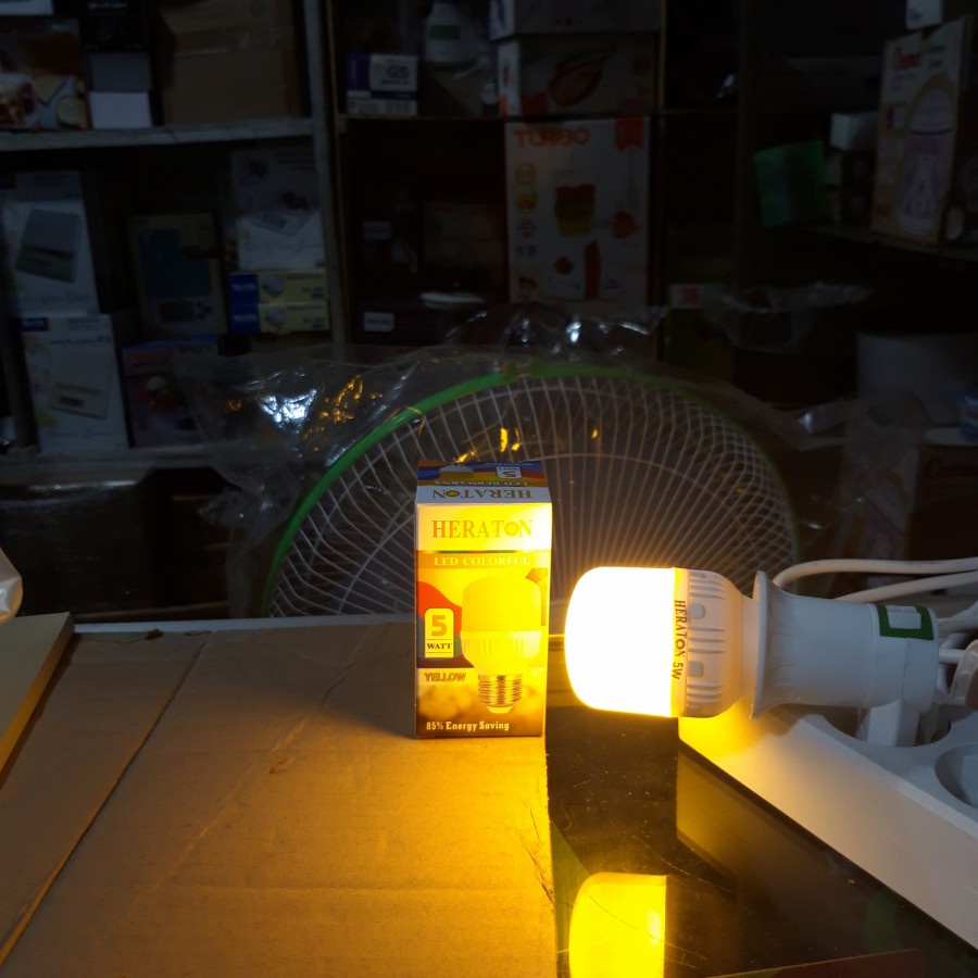 LAMPU TIDUR LED COLORFUL + FITTING COLAKAN SWITCH - Biru