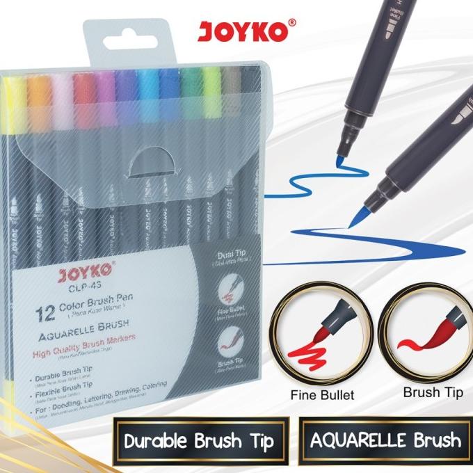 

(BISA COD) Color Brush Pen/ Pena Kuas CLP-43 JOYKO 12Color NEW Kode 1013