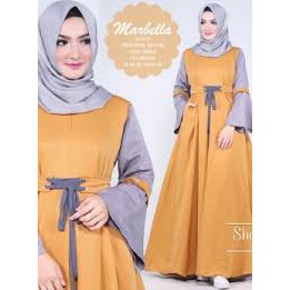 Ns FC Najibah syari gamis  polos benhur mocca maroon-3