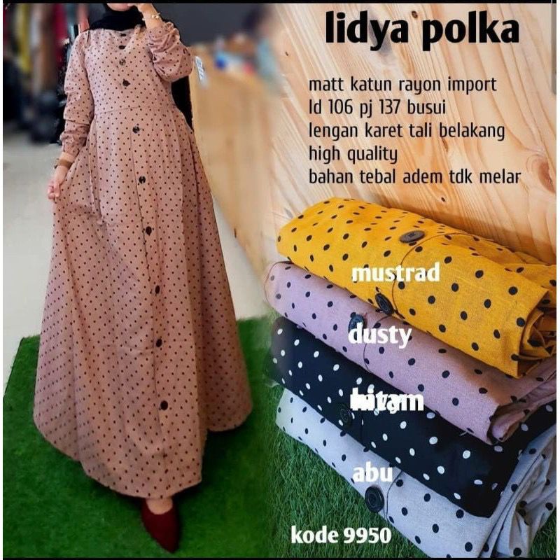 Gamis Linen Lydia Polka | (Realpict COD)