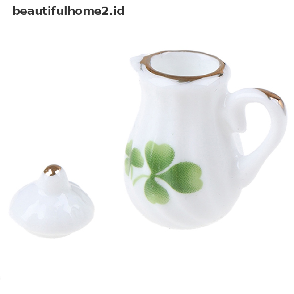 (Beautifulhome2.Id) 15pcs / Set Mainan Miniatur Cangkir Teh Porselen Motif Bunga Untuk Aksesoris Rumah Boneka 1: 12