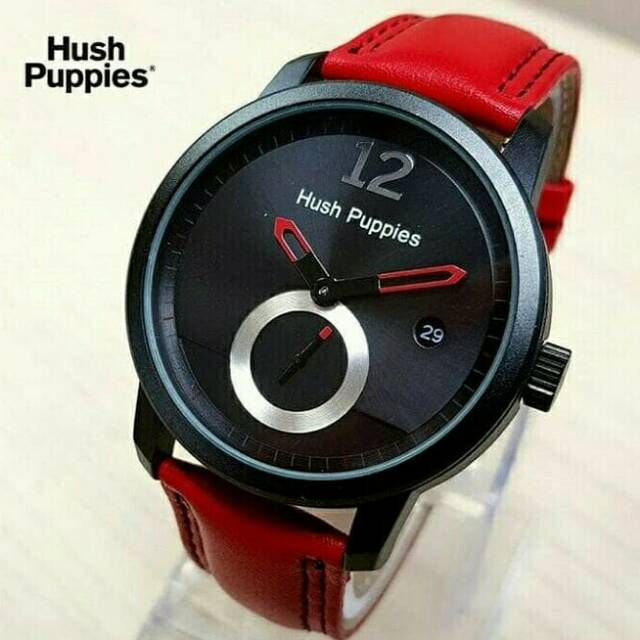 JAM TANGAN KULIT PREMIUM HUSH PUPPIES TANGGAL&amp;CHRONO DETIK AKTIF HP01