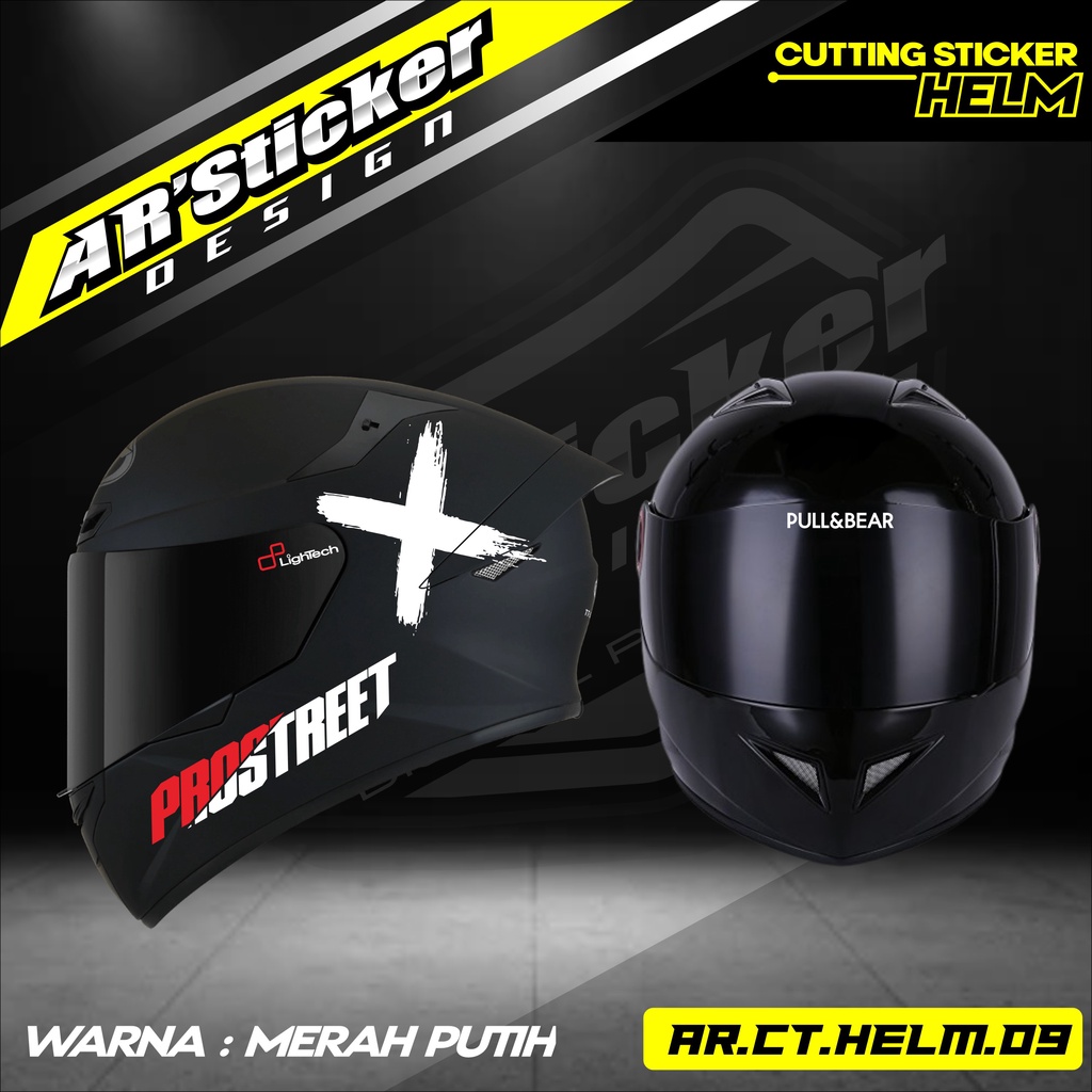 Stiker Helm Prostreet Set Cutting Full Set Sticker Prostreet Stiker Helm Fullface Kode AR-09