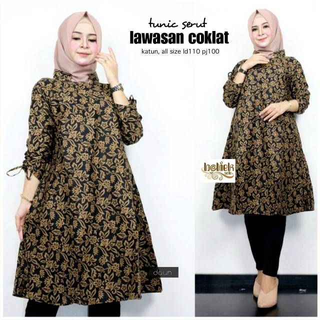 Tunik serut lawasan coklat