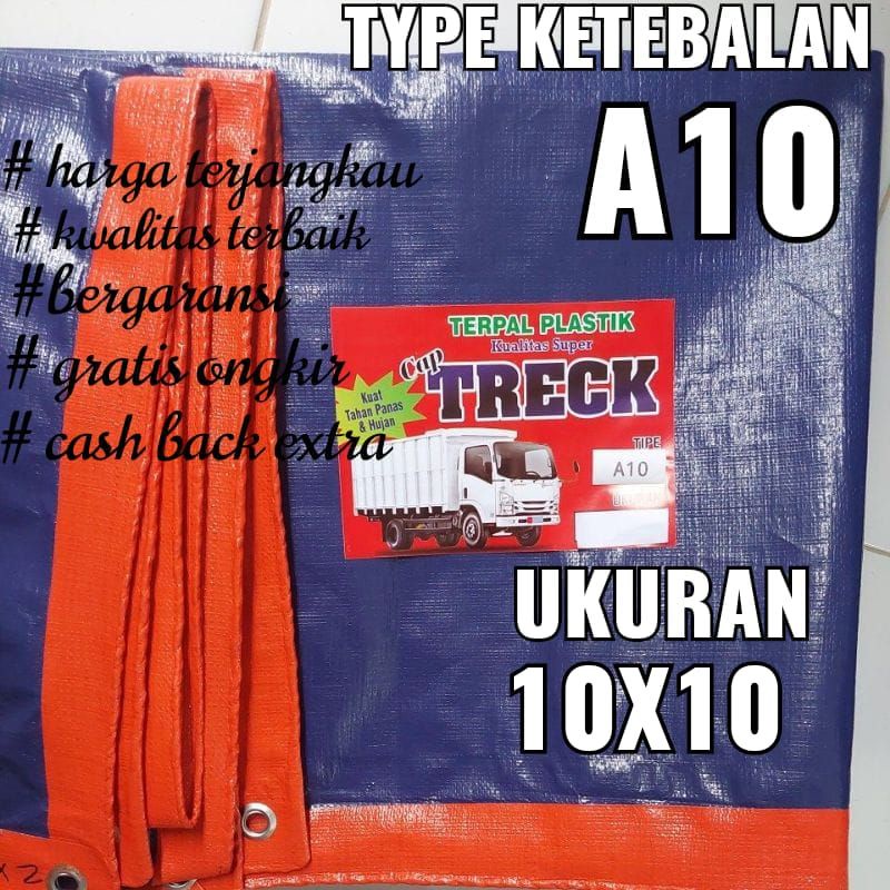 TERPAL PLASTIK A10 UKURAN 10x10 meter merk TRECK