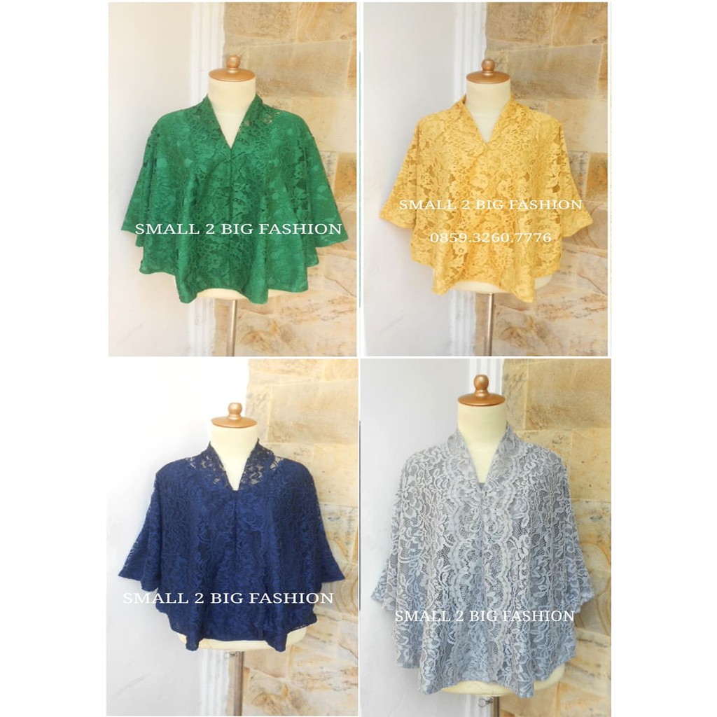 Kebaya Brokat Big Size Jumbo Wanita Atasan Muslim Brokat Fit XL 7L LD 150 Full Furing