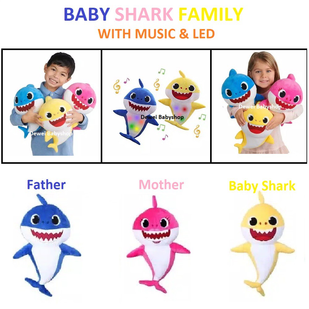 Mainan Boneka Family Shark Edukasi Musik Anak Bayi (Music Led Baby Family Shark Toys)