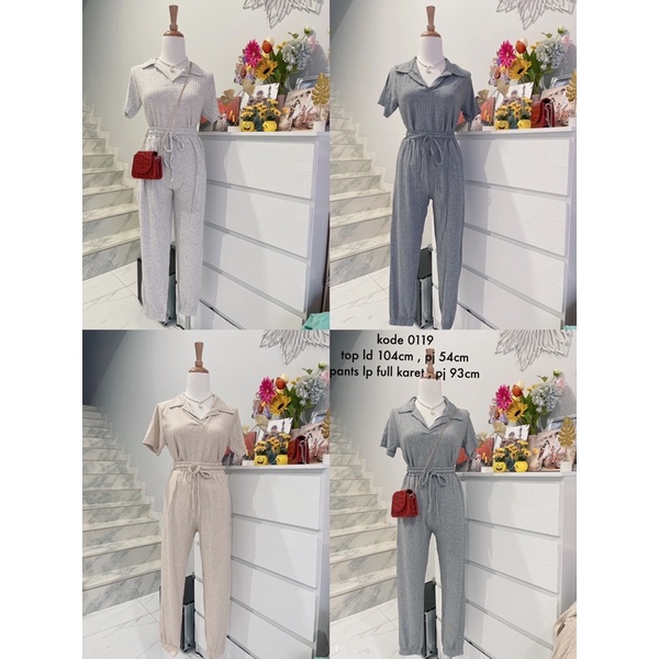 stella set wanita.stella oneset atasan kerah celana joger cwe import.setelan/oneset atasan kerah celana joger polos wanita