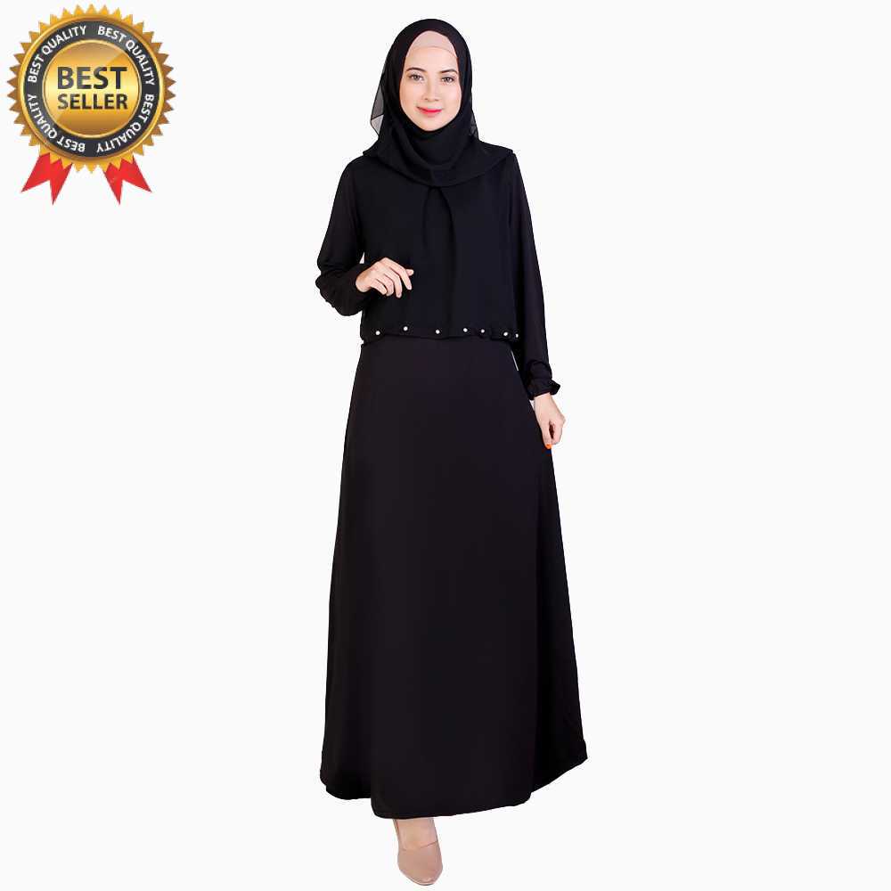 Dress Gamis Syahri lengan Panjang Sifon mote -  Sifon mote