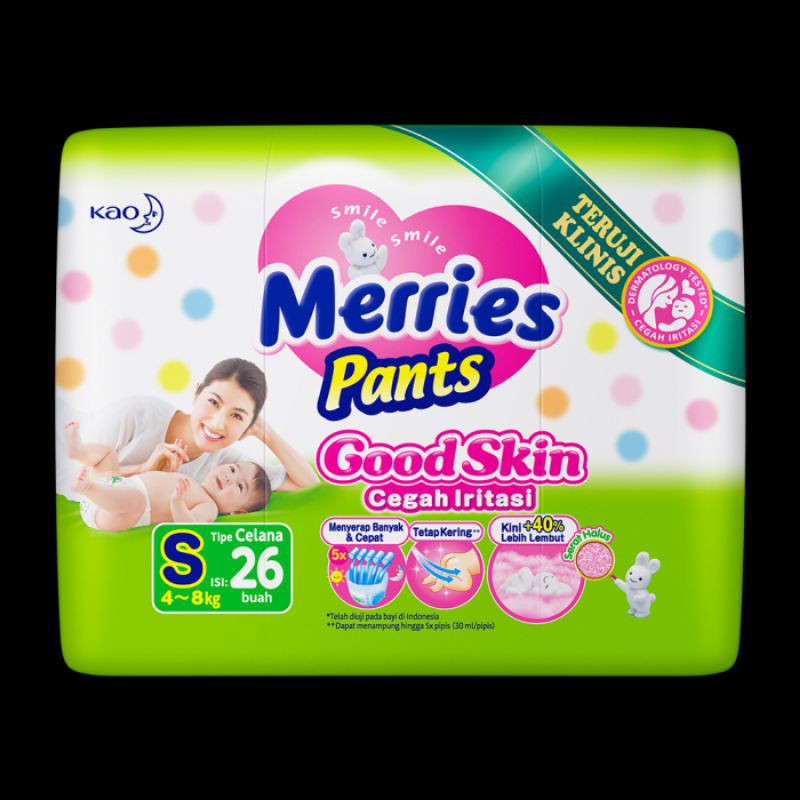 Merries Pants Good Skin S26 Ekonomis - Diapers Popok Celana Sekali Pakai