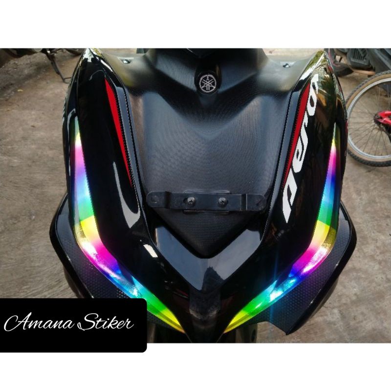 Stiker Alis Aerox New V2 / Stiker Lampu Terlaris / Stiker Pelangi / Stiker Alis RGB