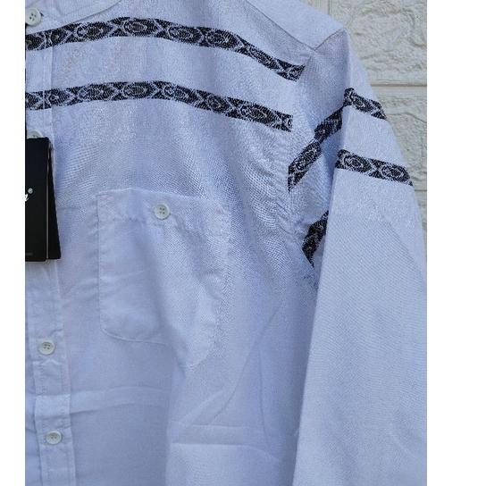 Paling Disukai.. KEMKO Harlen/N One Putih Motif Bordir LENGAN PANJANG PRIA