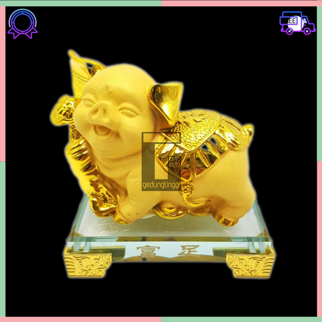 Patung Pajangan Hadiah Imlek Fengshui 12 Animal Zodiak Bintang Binatang Hewan Shio Sio Babi Tikus Kerbau Macan Harimau Kelinci Naga Ular Kuda Kambing Monyet Ayam Anjing Tiger Rabbit Dragon Snake Horse Rooster Pig Rejeki Hoki Emas Ukuran Kecil Small Size