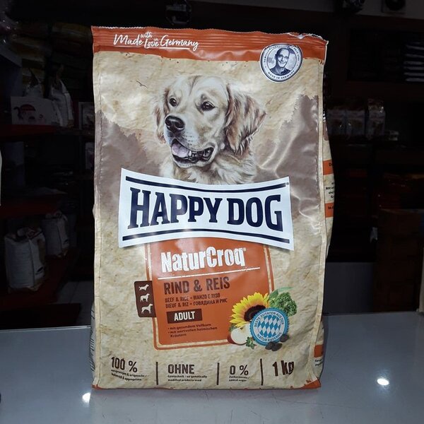 Happy Dog Naturcroq Adult Beef &amp; Rice 1kg 1 kg Makanan Anjing Happydog