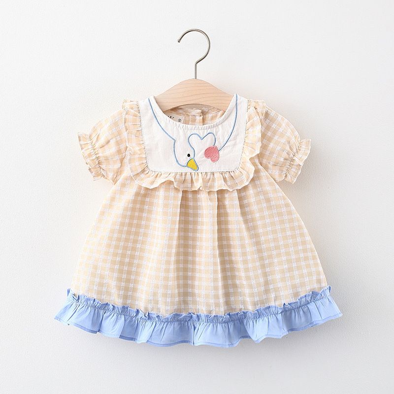 Dress bayi 0-3 tahun motif SWAN PINK BIRU KUNING / GAUN BAYI baju bayi perempuan KUALITAS IMPORT