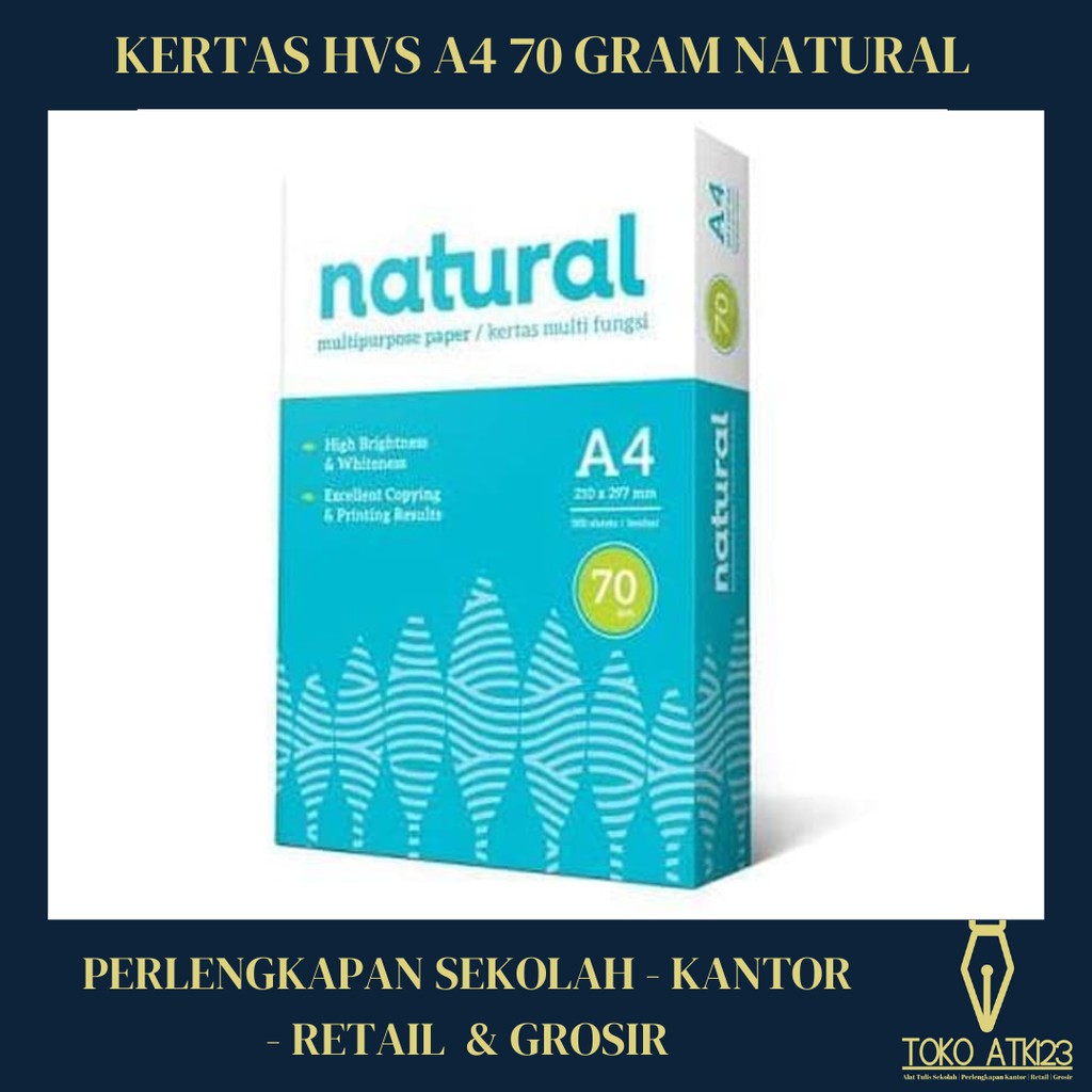 Kertas HVS A4 70 gram Merk Natural