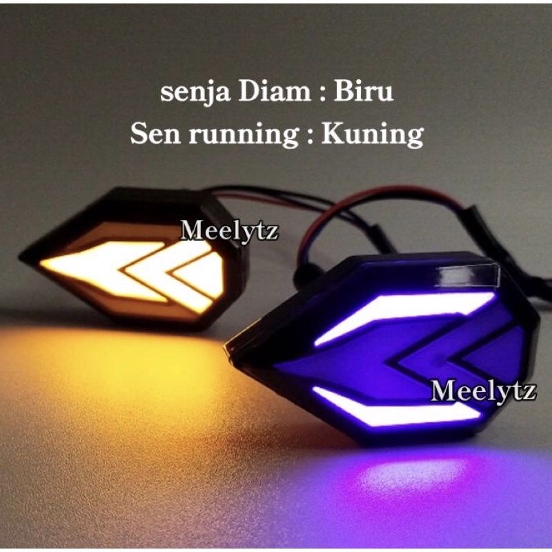 Sen Tempel Lampu Sein Tempel LED Running Model Panah Universal R15/Cbr150r/Gsx/Ninja150/Ninja250/R25