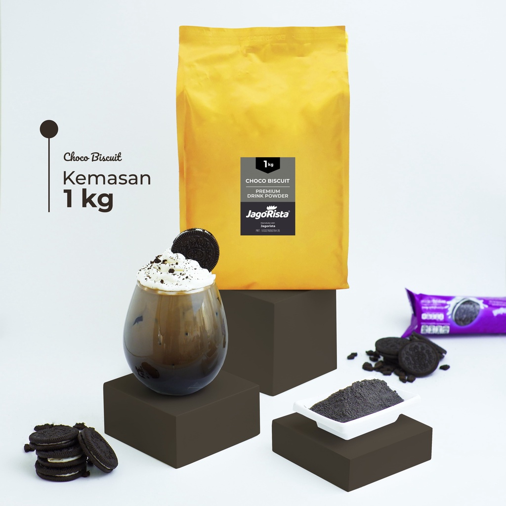 

Jagorista - 1 KG Premium GOLD Choco Biscuit ( Bubuk Minuman / drink Powder ) jr