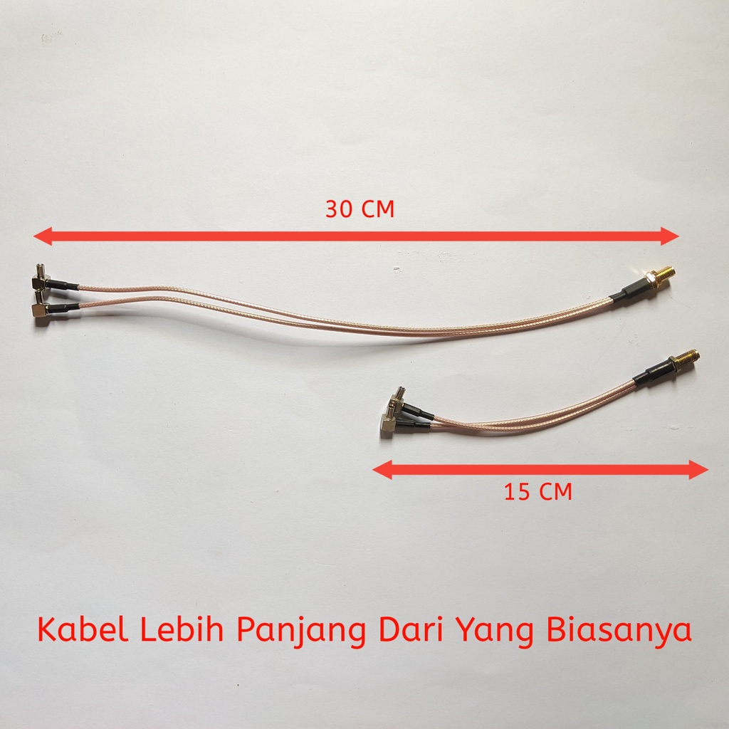 Kabel Pigtail TS9 Dual Konektor SMA - Huawei E5372, E5577, E8372, B818/Orbit Max