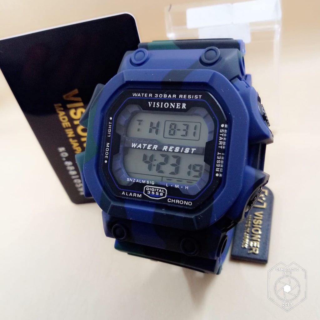 Visioner 3058 - Jam Tangan Sport Pria Murah - Digital Quartz - Anti Air - Full Rubber - Original