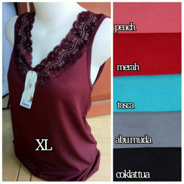 Tanktop wanita renda Miranda / tengtop kamisol singlet wanita sexy