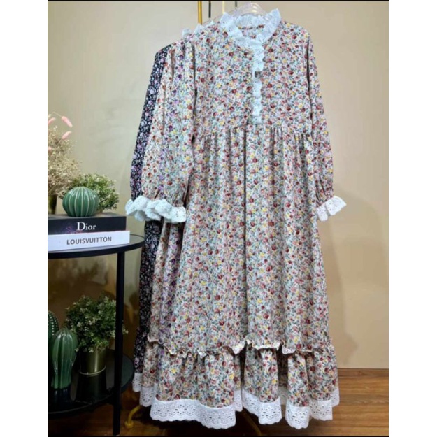 MIDI DRESS MOTIF BUNGA CRINKLE ZARA BY DSK